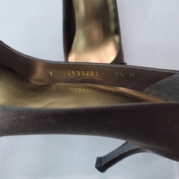 Stuart Weitzman Peep Toe Satin Heels Size 7.5 - Picture 6 of 12